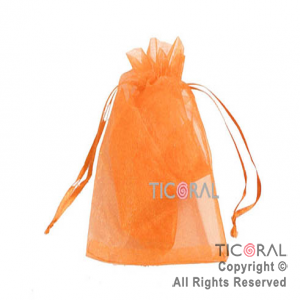 BOLSA NARANJA ORGANZA 20X13CM HS2626-4 x 1